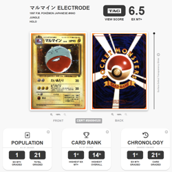 1999 Japanese Electrode Holo Pokemon Jungle TAG 6.5 Swirl EX/NM Excellent - Image 1