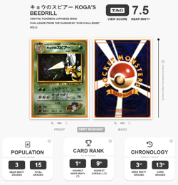 TAG 7.5 Koga's Beedrill Holo Gym 2 Japanese Pokemon 1999 NM Gym CHALLENGE - Image 1