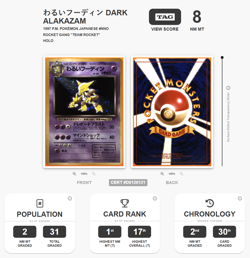 1997 POKEMON JAPANESE ROCKET #65 DARK ALAKAZAM-HOLO TAG 8 NM - Image 1