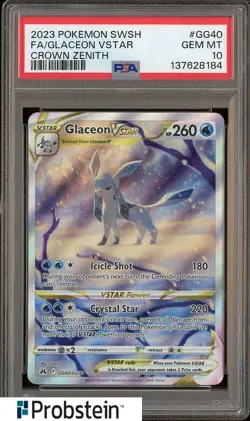 2023 Pokemon SWSH Crown Zenith #GG40 Glaceon Vstar Fa PSA 10 GEM MINT - Image 1