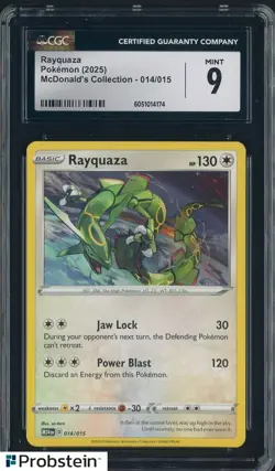 2025 Pokemon McDonald's Collection M24EN #014/015 Rayquaza CGC 9 MINT - Image 1
