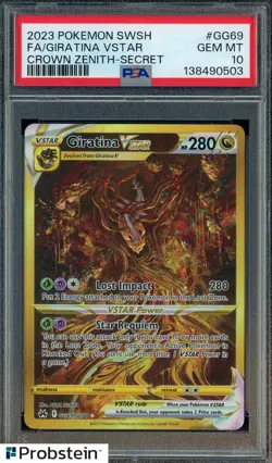 2023 Pokemon SWSH Crown Zenith Secret #GG69 FA Giratina VSTAR PSA 10 - Image 1
