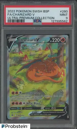 2022 Pokemon Sword & Shield Ultra Premium Collection #260 FA/Charizard V PSA 9 - Image 1