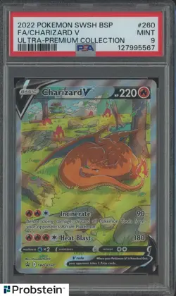 2022 Pokemon Sword & Shield Ultra Premium Collection #260 FA/Charizard V PSA 9 - Image 1