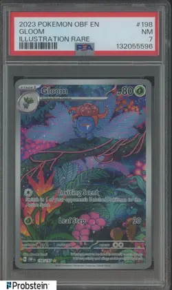 2023 Pokemon OBF En Illustration Rare #198 Gloom PSA 7 NM - Image 1