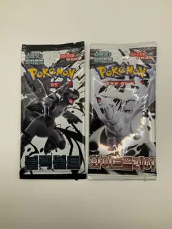 Lot of (27) Pokemon TCG Korean (13) Black Bolt (14) White Flare Booster Packs - Image 3