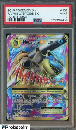 2016 Pokemon XY Evolutions #102 FA M Blastoise EX PSA 9 MINT - Image 1