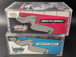 2x Pokemon SV10.5 Black Bolt White Flare Sealed Booster Bundle Display W/Acrylic - Image 4