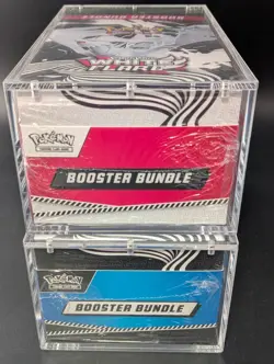 2x Pokemon SV10.5 Black Bolt White Flare Sealed Booster Bundle Display W/Acrylic - Image 5
