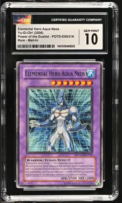 CGC 10 Yu-Gi-Oh! Elemental Hero Aqua Neos POTD-EN031K Redemption Mail-In - Image 1