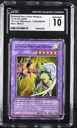 CGC 10 Yugioh Elemental Hero Flame Wingman TLM-EN035K Redemption Mail-In *023 - Image 1