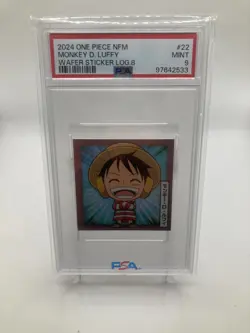 PSA 9 - One Piece 2024 NFM Monkey D Luffy Wafer Sticker Log.8 #22 - Image 1