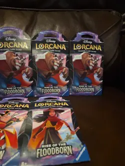 Disney Lorcana Rise of the Floodborn Sleeved Booster Pack Lot Of 6 New - Image 4
