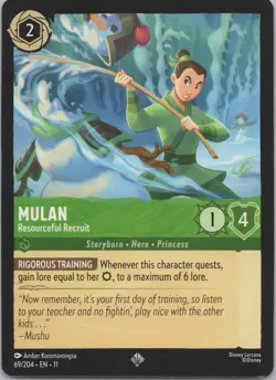 Disney Lorcana Winterspell (11) #69/204 Mulan - Resourceful Recruit - Image 1