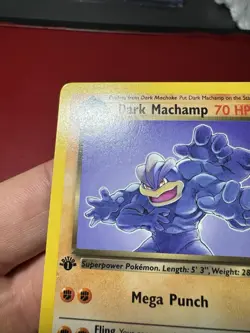 Machamp 27/82 1st Edition Non Holo Rare Team Rocket Pokemon Card DMG - Image 3