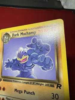 Machamp 27/82 1st Edition Non Holo Rare Team Rocket Pokemon Card DMG - Image 4