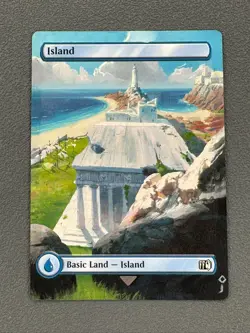 Island #299 MTG Final Fantasy Commander Hand Painted Extended Altered Art Jeckho - Image 1