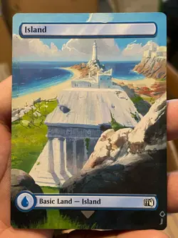 Island #299 MTG Final Fantasy Commander Hand Painted Extended Altered Art Jeckho - Image 2