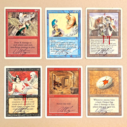 Vintage MTG Revised * Lot of 6 Cards * Signed and Altered by Artist Dan Frazier - Image 1