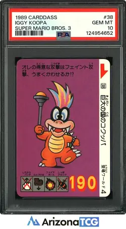 Super Mario Bros. 3 1989 Iggy Koopa 38 Carddass Japanese GEM MINT PSA 10 - Image 1