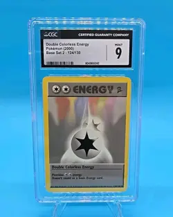 Double Colorless Energy, Pokemon, 2000, Base Set 2, 124/130, CGC, 9, Mint - Image 1
