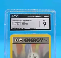 Double Colorless Energy, Pokemon, 2000, Base Set 2, 124/130, CGC, 9, Mint - Image 2