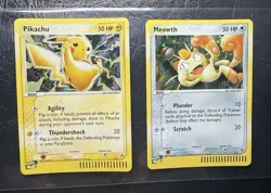 2003 PIKACHU 12 HOLO BLACK STAR PROMO & MEOWTH 13 HOLO POKEMON CARD N/MINT - Image 1