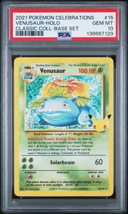 PSA 10 Venusaur #15 - Pokemon Celebrations - Pokemon TCG GEM MINT - Image 1