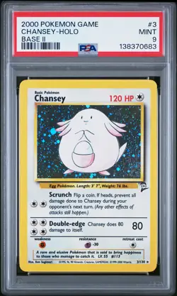 2000 POKEMON GAME BASE II #3 CHANSEY-HOLO PSA 9 - Image 1
