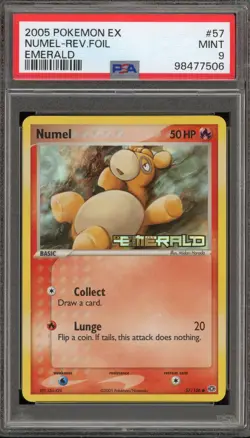 Pokemon Numel EX Emerald Reverse Holo #57 PSA 9 Mint - Image 1