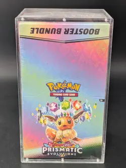 Pokemon SV8.5 Prismatic Evolutions Sealed Booster Bundle Display W/Acrylic Case - Image 1