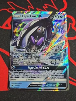 Pokemon TCG Tapu Fini GX # 39/147 Sun & Moon Burning Shadows Ultra Rare NM - Image 1