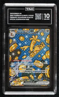 Gholdengo ex Special Illustration Rare Pokemon Prismatic Evolutions PRE TAG 10 - Image 1