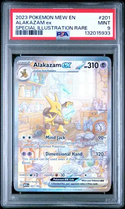 2023 POKEMON MEW EN-151 SPECIAL ILLUSTRATION RARE #201 ALAKAZAM EX PSA 9 - Image 1