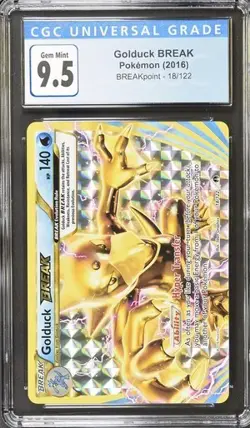 Pokemon Golduck BREAK 2016 BREAKpoint 18/122 CGC 9.5 Old Label (CGC 10 TODAY!) - Image 1