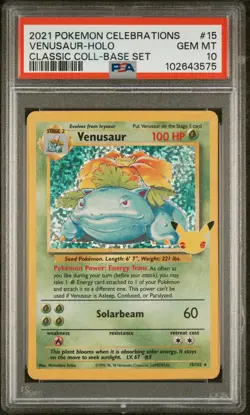 2021 POKEMON CELEBRATIONS CLASSIC COLL #15 VENUSAUR-HOLO PSA 10 - Image 1