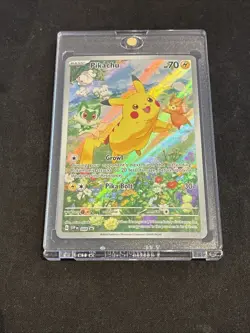Pokemon Pikachu SVP 092 Holo Full Art Promo Black Star Scarlet & Violet TCG Card - Image 1