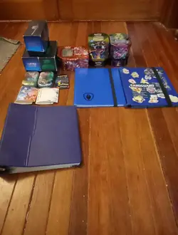 Pokemon Card Lot With 3 Binders 3 ETB's 5 Pokemon Tins And 3 Halloween Packs - Image 1