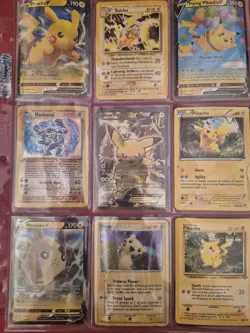 Pokemon Card Binder Vintage 1st Ed to Modern 250+ Cards, MP - DMG Pikachu XY124 - Image 3