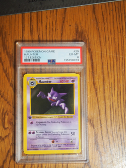 Pokemon 1999 1st Edition Shadowless Base Haunter card, PSA 6 - Image 1