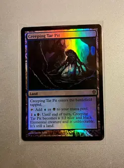 Creeping Tar Pit FOIL Worldwake NM Land Rare MTG MAGIC THE GATHERING CARD - Image 1