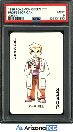 Pokemon 1996 Professor Oak Joker Pokemon Green Playing Cards Japanese PSA 9 - Image 1