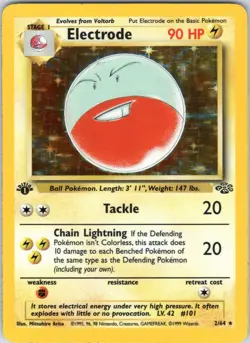1st Edition Electrode 2/64 Jungle 1999 Holo Rare WOTC Pokemon Card TCG - Image 1