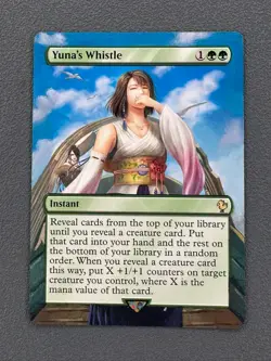 Yuna's Whistle #75 MTG Final Fantasy Commander Hand Painted Extended Altered Art - Image 1