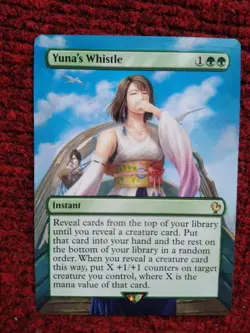 Yuna's Whistle #75 MTG Final Fantasy Commander Hand Painted Extended Altered Art - Image 2