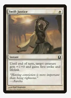 Swift Justice | MTG RTR | Pauper EDH Instant Combat Trick Lifelink | LP - Image 1