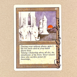 1x Vintage MTG Revised * Ivory Tower * Signed by artist Margaret Organ-Keen - Image 1