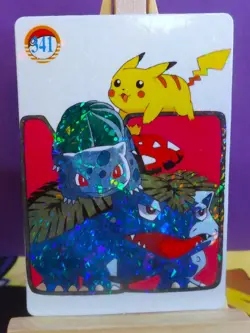 POKEMON POCKET MONSTERS VENDING PRISM STICKER 341 PIKACHU VENUSAUR BULBASAUR - Image 1