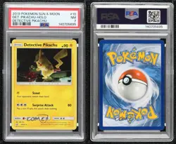 Detective Pikachu Holo Pokemon Sun & Moon PSA 7 - Image 3