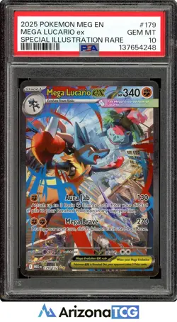 Pokemon 2025 Mega Lucario ex 179/132 SIR Mega Evolution GEM MINT PSA 10 - Image 1
